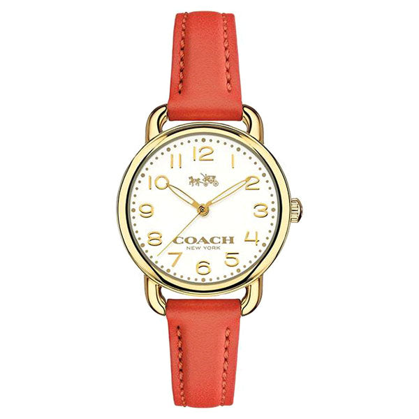 Delancy Red Leather Strap Ladies' Watch