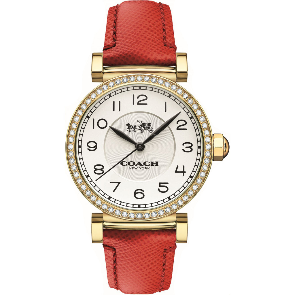 Madison Red Leather White Dial Ladies' Watch