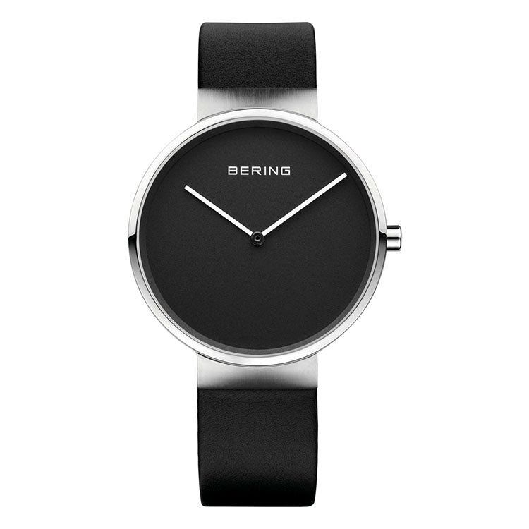 Bering Black Leather Max Rene Ladies' Watch