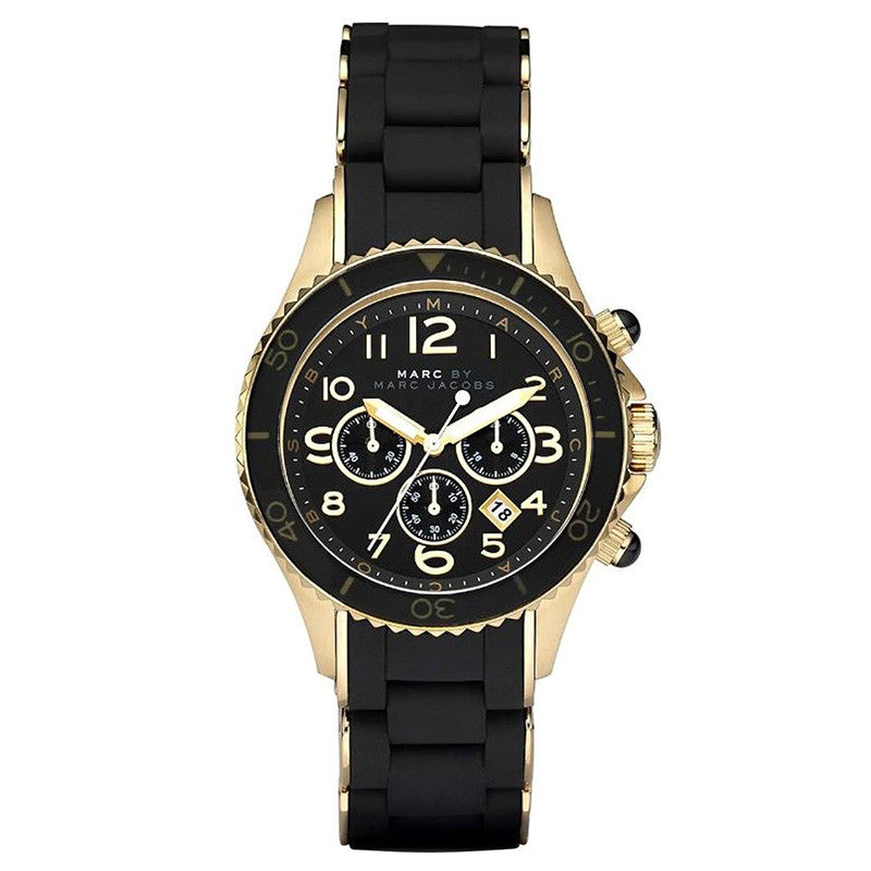 Pelly Chronograph Black Dial Gold-tone Steel Ladies Watch
