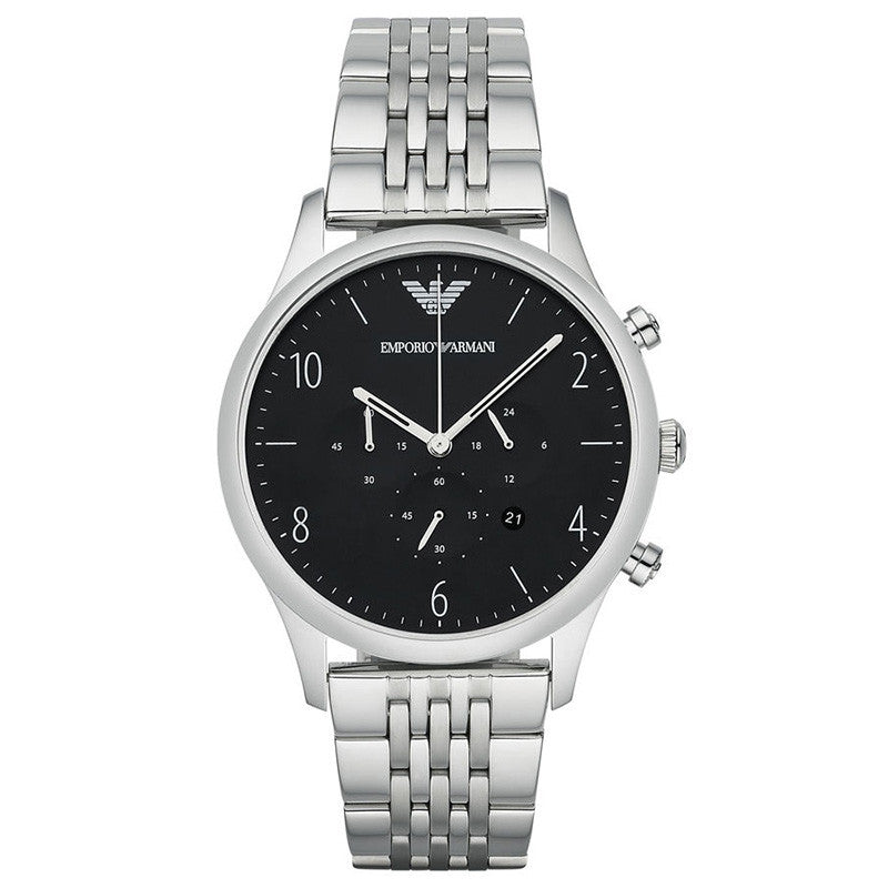 Chronograph Black Dial Stainless Steel Bracelet Men's Watch