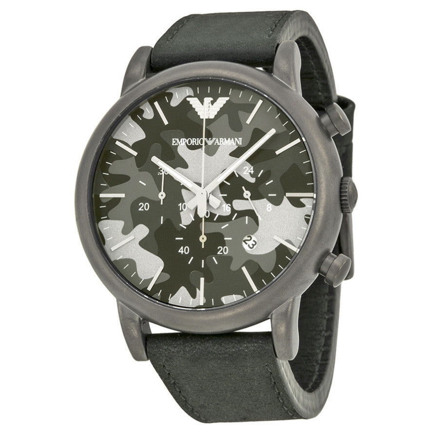 Classic Chronograph Grey Camouflage Dial Men's Watch