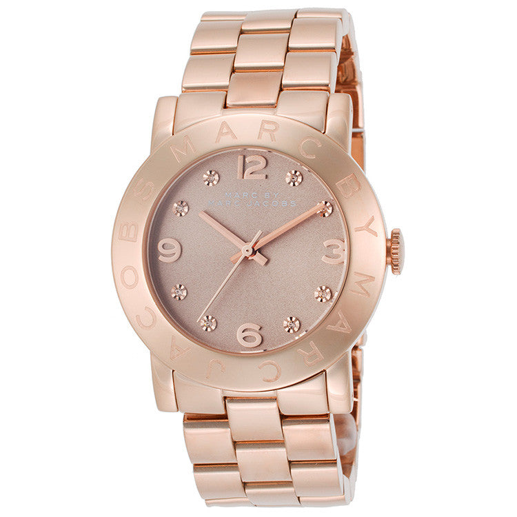 Amy Dexter Wheat Dial Rose Gold-tone Ladies Watch