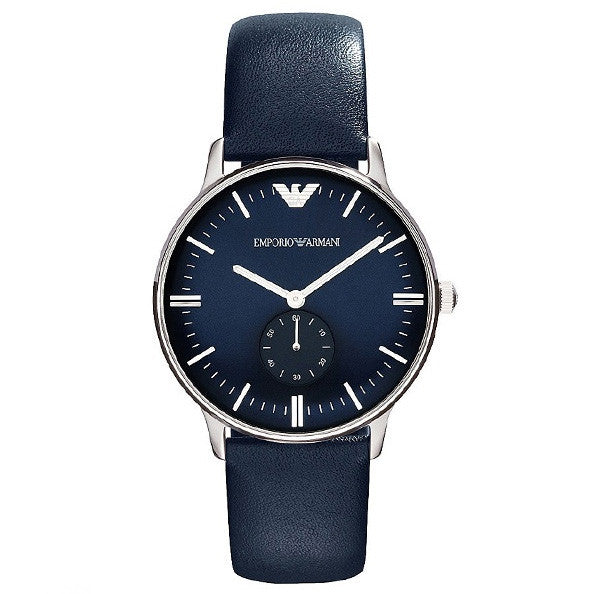 Classic Blue Dial Blue Leather Men's Watch