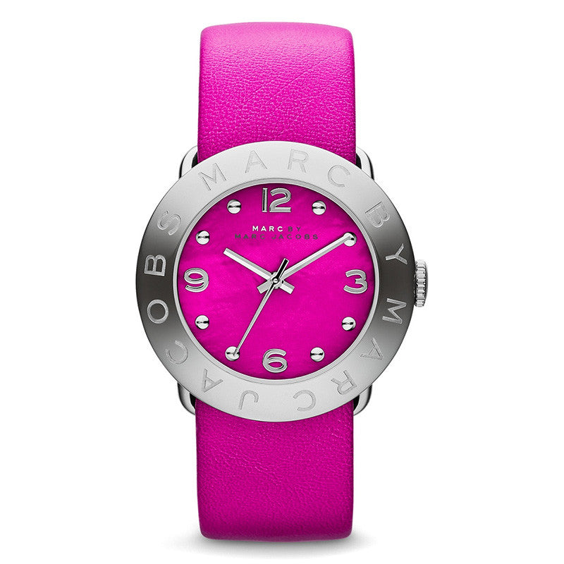 Marc Jacobs Amy Pink Dial Pink Leather Ladies Watch