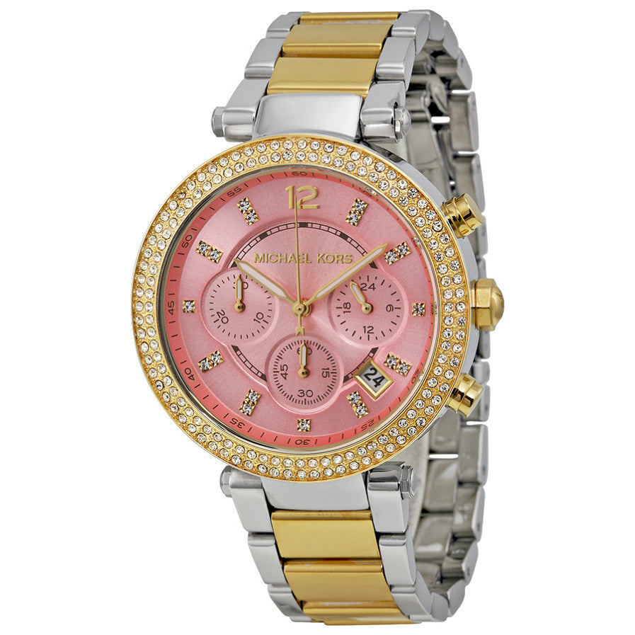 Parker Chronograph Pink Dial Two-tone Ladies Watch
