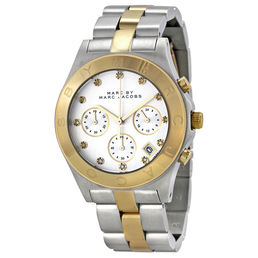 Blade Chronograph Silver Dial Two-tone Ladies Watch
