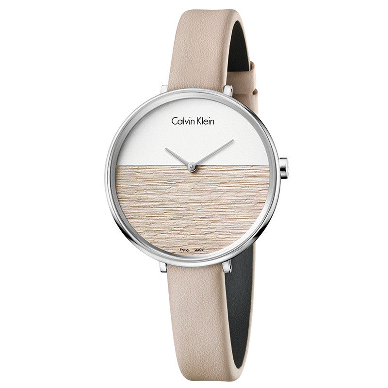 Rise Two-tone Dial Gold Leather Strap Ladies' Watch