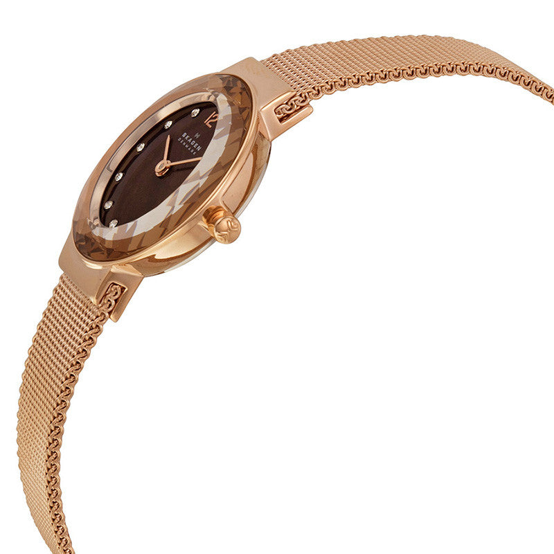 Leonora Brown Mother of Pearl Dial Rose Gold-plated Ladies Watch