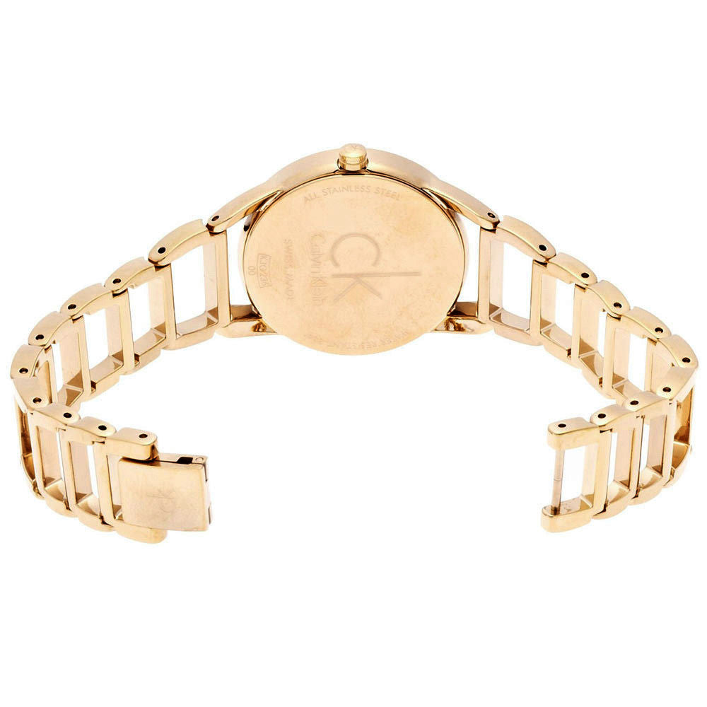 Stately Steel Dial Gold-tone Ladies' Watch