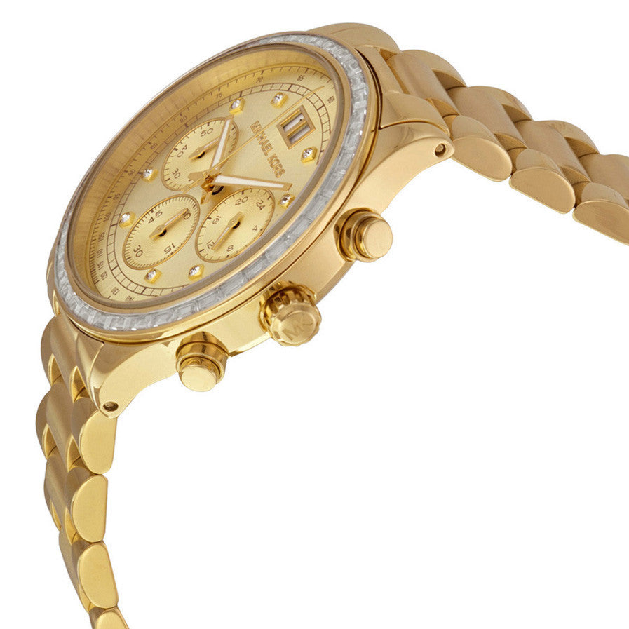 Brinkley Chronograph Gold Dial Gold-tone Ladies Watch