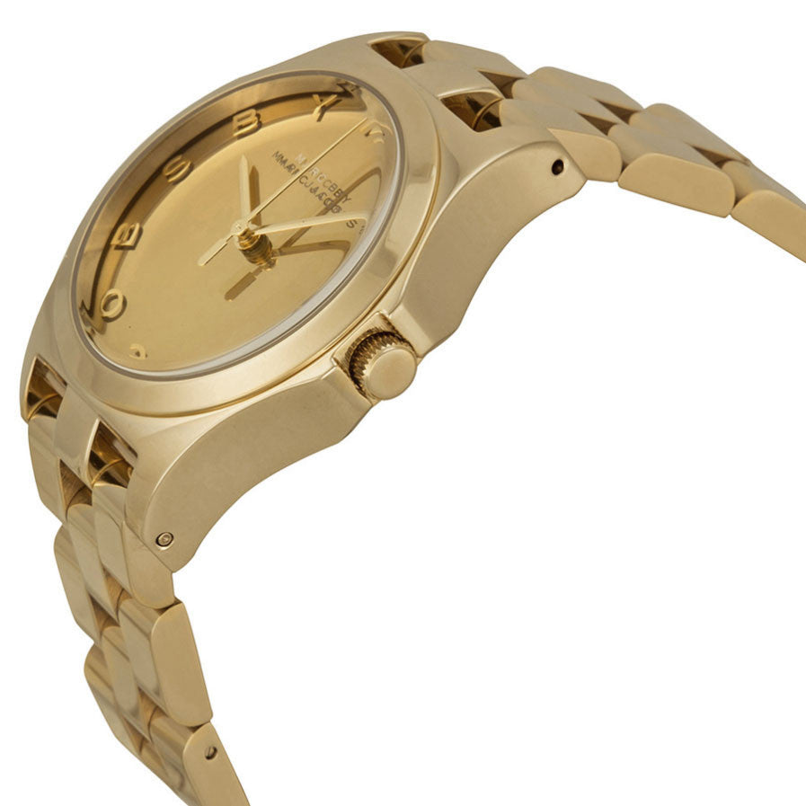 Marc Jacobs Henry Glossy Gold Dial Gold-Tone Stainless Steel Ladies Watch