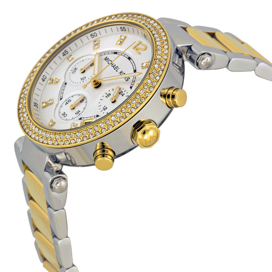 Parker Glitz Silver Dial Two-tone Ladies Watch