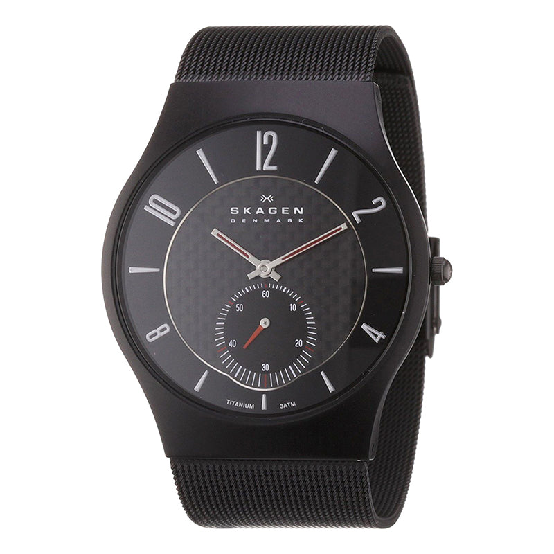 Titanium Black Dial Black Stainless Steel Mesh Bracelet Men's Watch