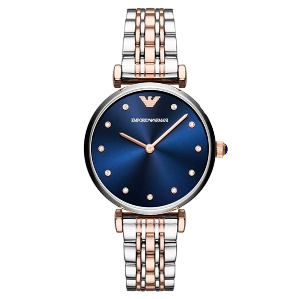Blue Sunray Dial Two Tone Stainless Steel Ladies Watch