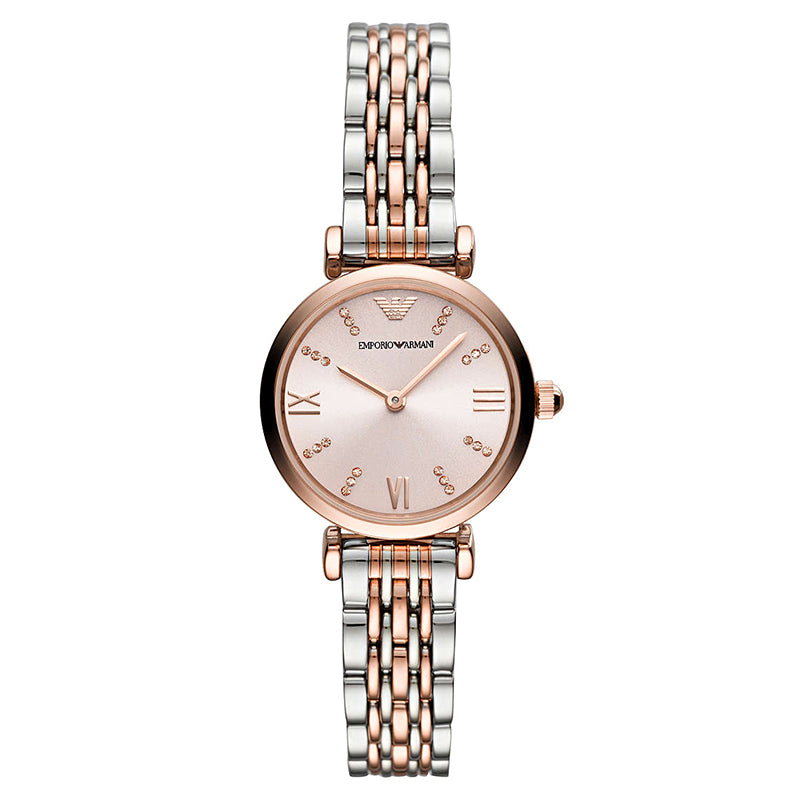Donna Pink Sunray Dial Two Tone Stainless Steel Ladies' Watch