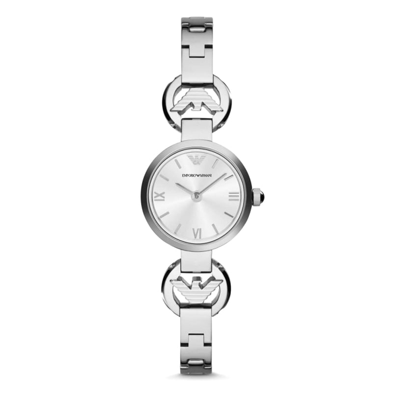 Retro Silver Sunray Dial Stainless Steel Ladies' Watch