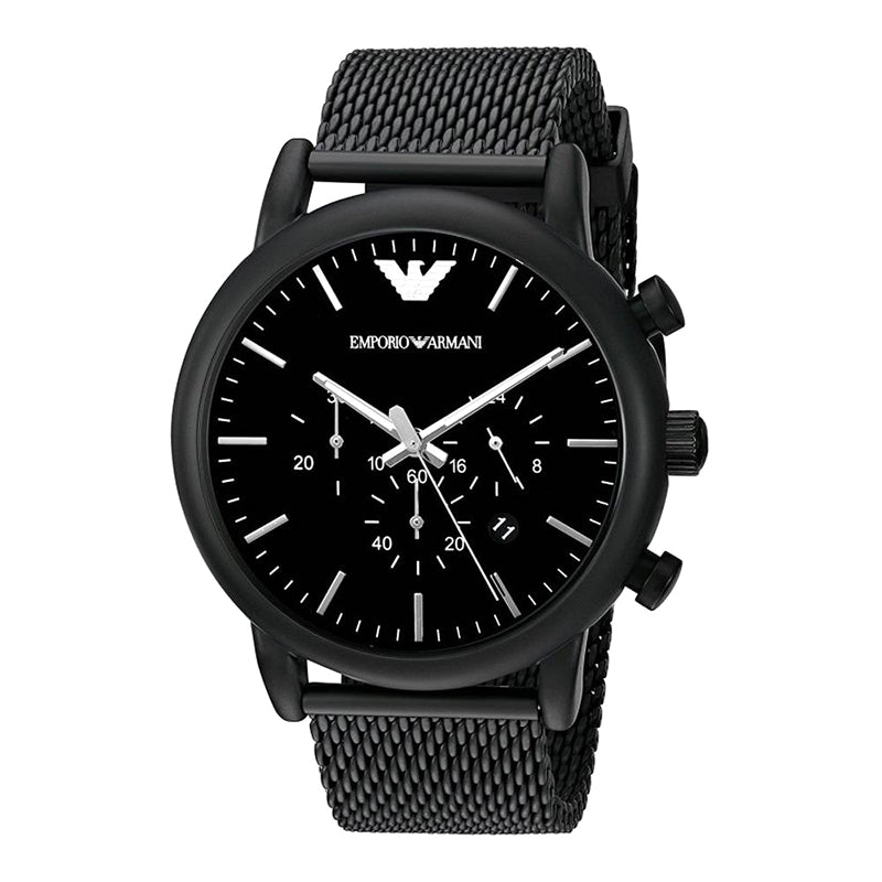 Luigi Sport Chronograph Black Leather Strap Men's Watch