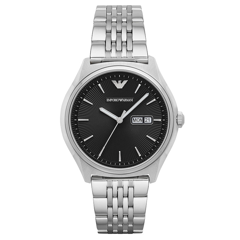 Armani Black Dial With Stainless Steel Bracelet Men's Watch