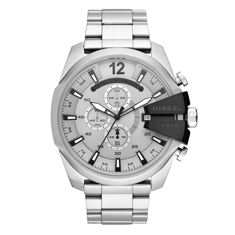Mega Chief Chronograph Silver Dial With Stainless Steel Men's Watch