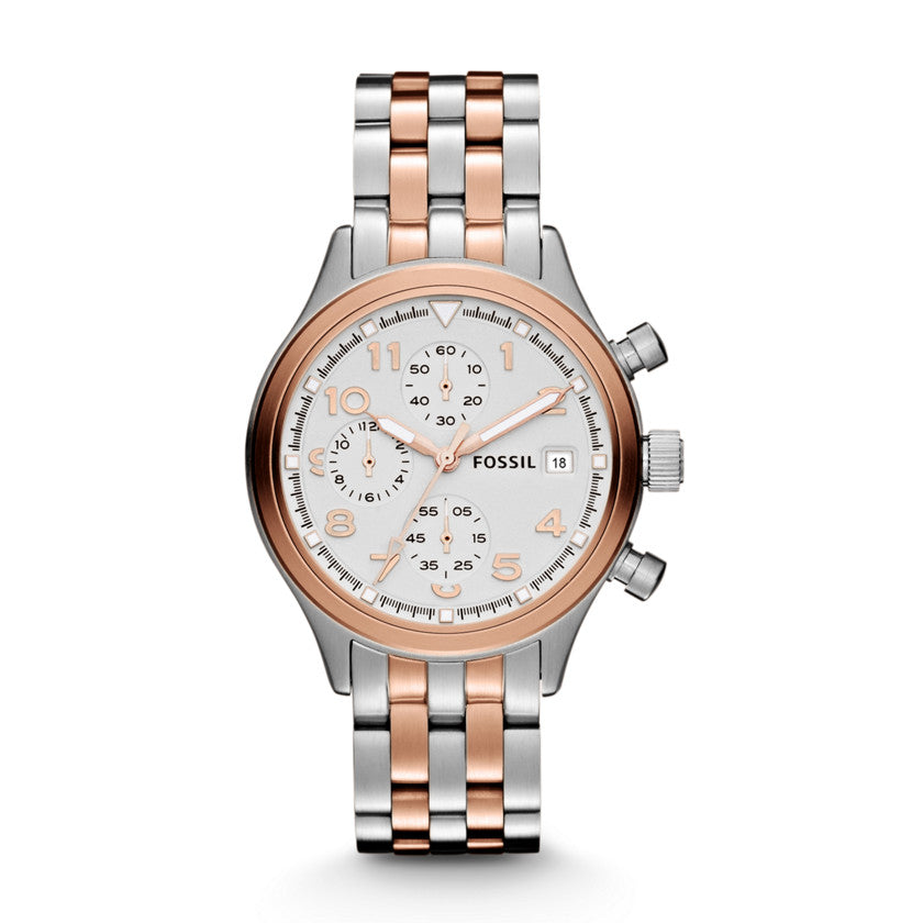 Fossil Compass Two Tone Stainless Steel Ladies' Watch