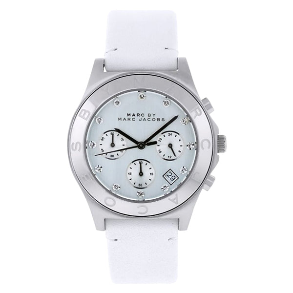 Blade White Leather Chronograph Ladies' Watch