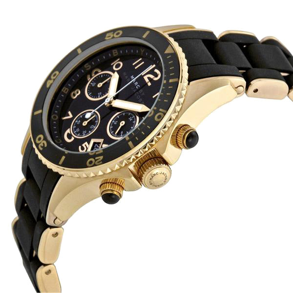 Pelly Chronograph Black Dial Gold-tone Steel Ladies Watch