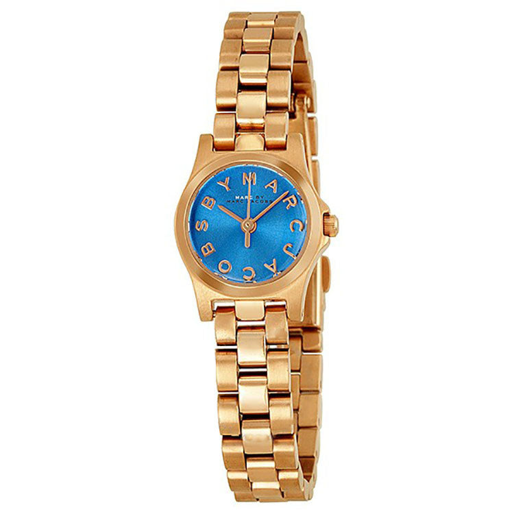 Henry Dinky Blue Dial Rose Gold-Tone Stainless Steel Ladies Watch