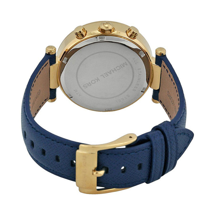 Parker Chronograph Gold-tone Navy Leather Ladies Watch