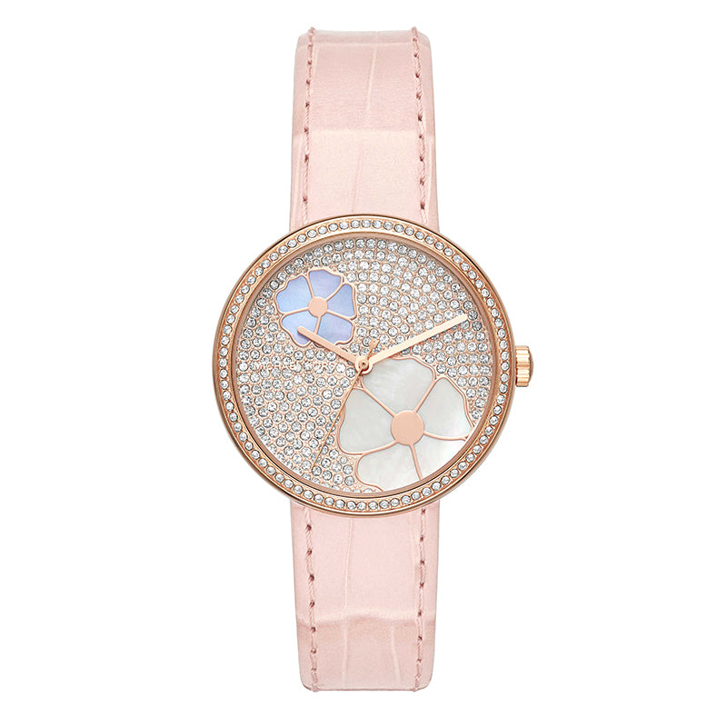 Courtney Rose Gold Dial with Blush Leather Strap Ladies Watch