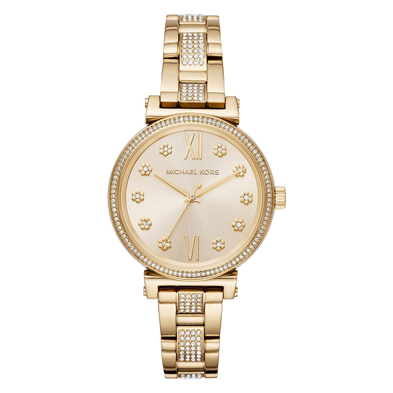 Sofie Pave Crystal Gold Dial Ladies Watch