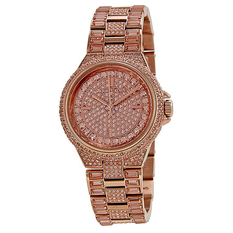 Camile Rose Crystal Pave Rose Gold-tone Ladies Watch