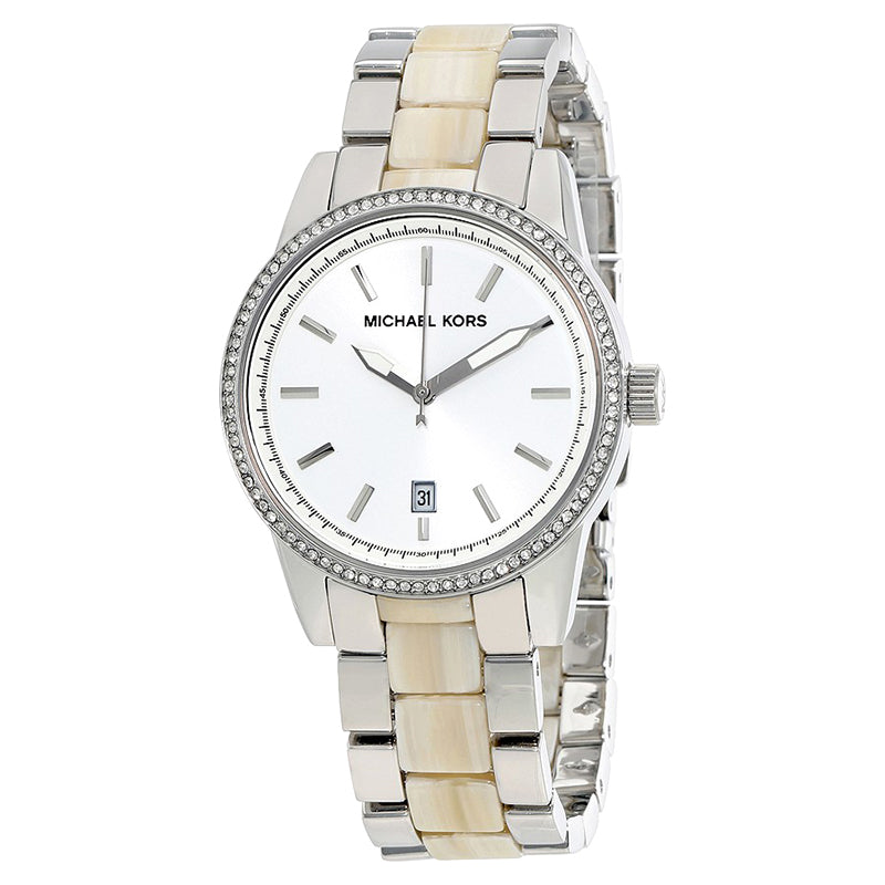 Silver Dial Steel and Acrylic Ladies Watch