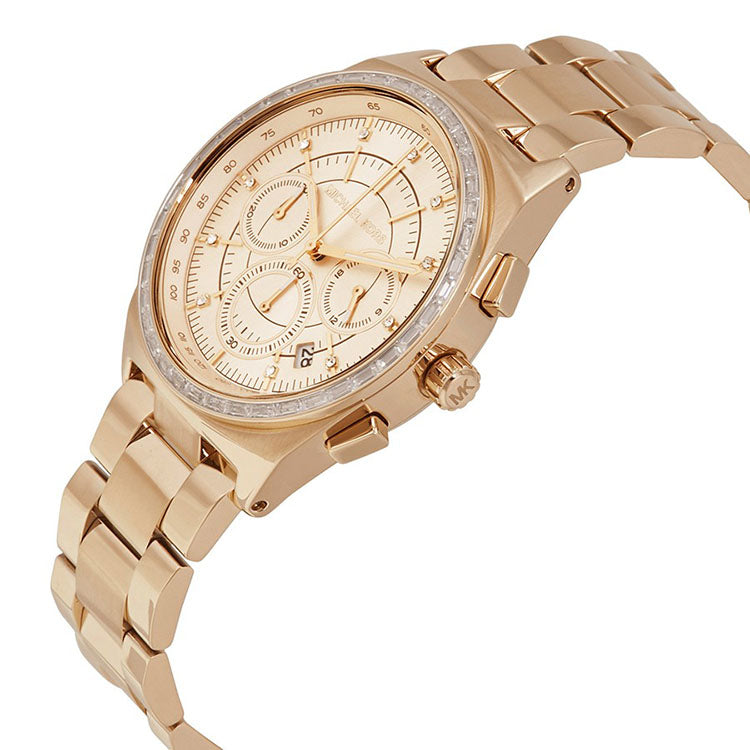 Vail Rose Gold Dial Ladies Chronograph Watch