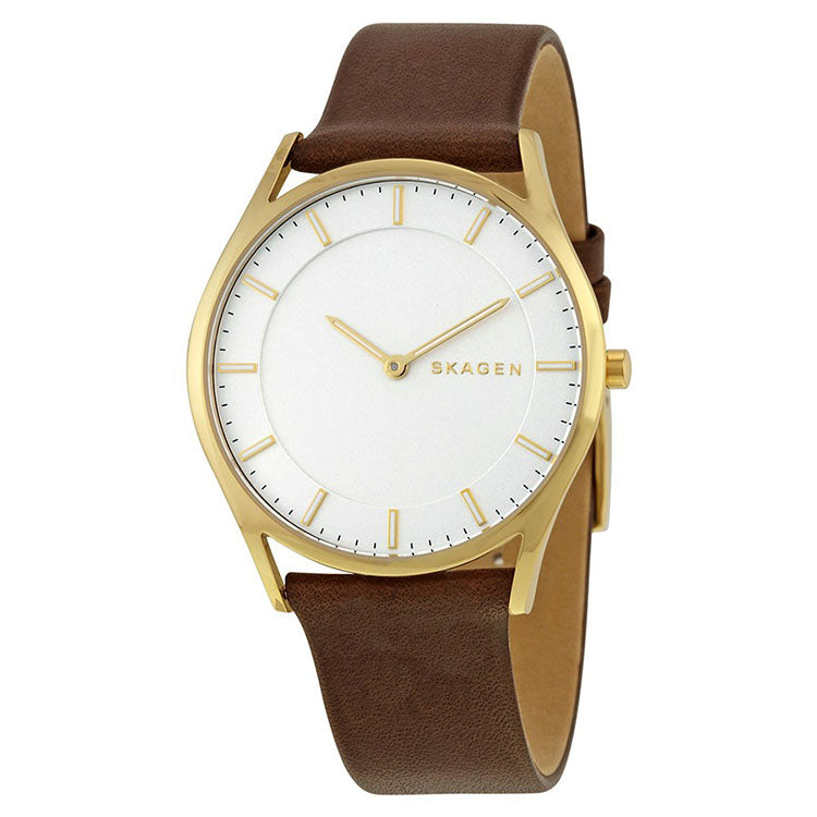 Holst Silver Dial Brown Leather Ladies Watch