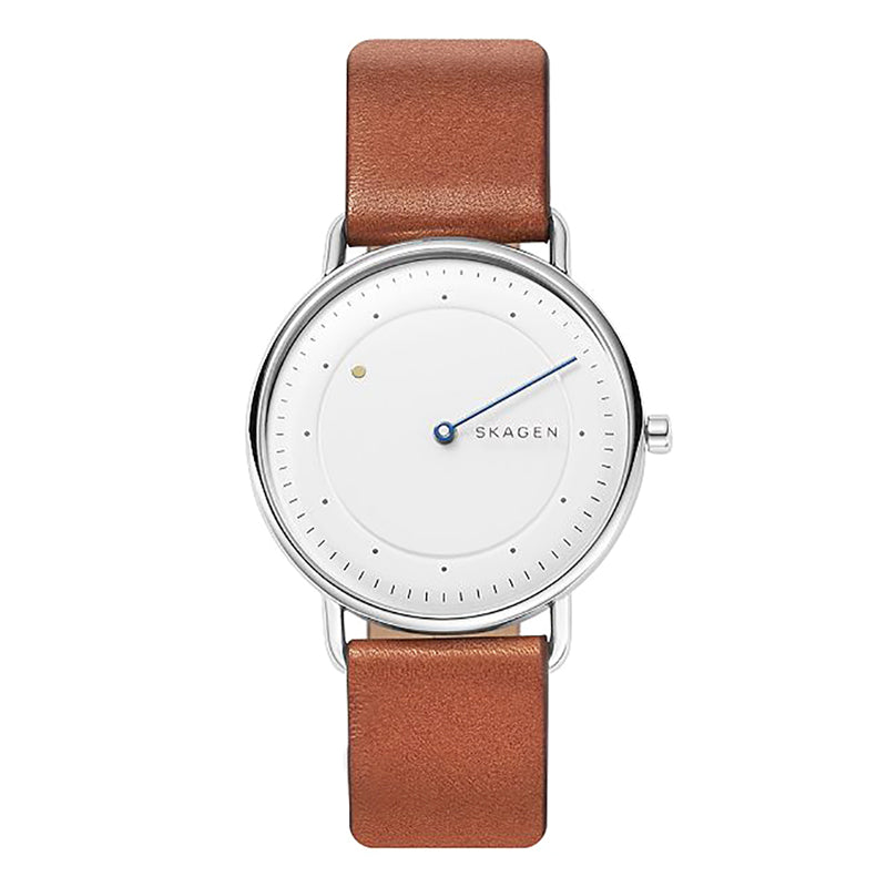 Horisont White Dial Brown Leather Strap Men's Watch