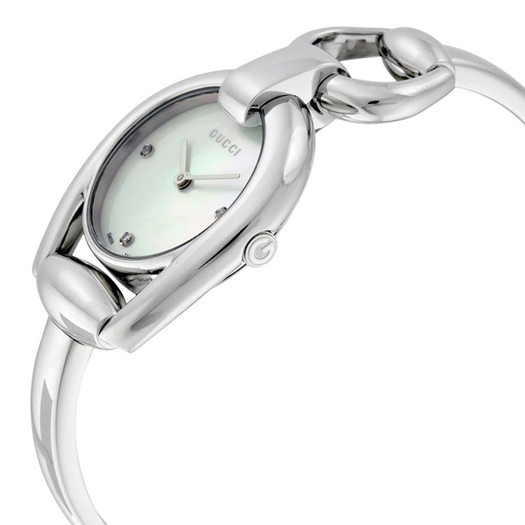 Horsebit Collection Mother of Pearl Dial Stainless Steel Ladies Watch